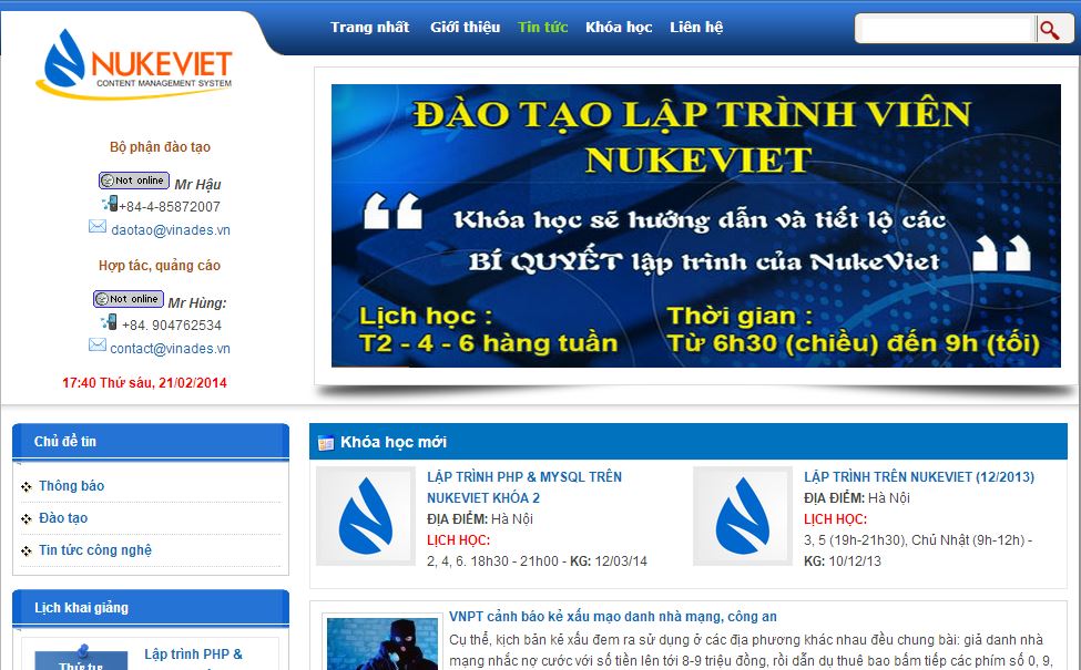 Ra mắt "Trung tâm đào tạo NukeViet" - www.NukeViet.edu.vn